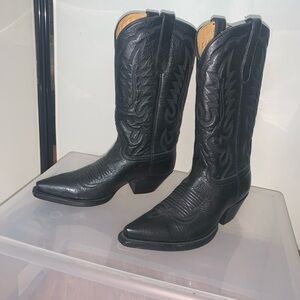 New Tony Lama / Theives market black Leather Cowboy Boots western women’s 8
